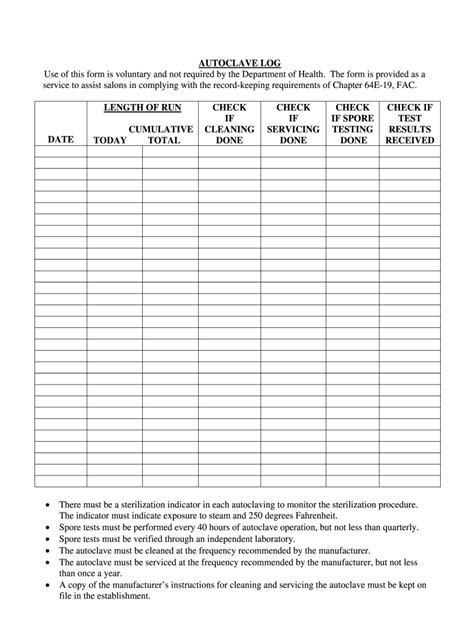 autoclave maintenance schedule